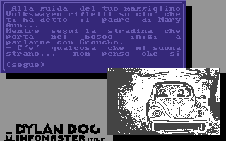 Dylan Dog - Le notti della luna piena - Una fase del videogioco d'avventura su Commodore 64